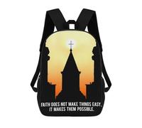 sinyumoney Christian Quote of Bible 3 Mochila Escolar Impresa En 3D Para Niños, Mochila Escolar Informal De Moda Para Viajes Para Niños Y Estudiantes 17inch