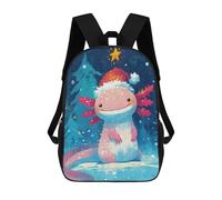 sinyumoney Christmas Axolotl Santa Hat Mochila Infantil Para Niñas, Mochila Escolar 3D, Mochila Para Niños Pequeños, Mochila Informal De Día, Mochila Escolar De Moda 17inch
