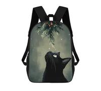 sinyumoney Christmas Black Cat Mochila Escolar Mochila Para Niños Impresa En 3D Mochilas Infantiles Para Niños Y Niñas Mochilas Escolares Mochilas De Viaje Para Niños 17inch