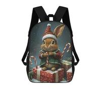 sinyumoney Christmas Bunny with Presents-1 Mochila Escolar Ligera Mochila Escolar De Día Mochila Para Libros Para La Universidad Para Acampar Aventuras Al Aire Libre Y Viajes Diarios 17inch