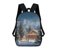 sinyumoney Christmas Cabin in Snowy Mountains-1 Mochilas Infantiles Impresas En 3D De 17 Pulgadas. Mochila Escolar Informal Impresa En 3D Para Niños De Primaria Y Secundaria.