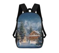 sinyumoney Christmas Cabin in Snowy Mountains Mochila Escolar Infantil De 17 Pulgadas Con Estampado 3D, Mochila Moderna Para Niños, Mochilas De Viaje, Bolsas Para Libros, Mochila Escolar Infantil