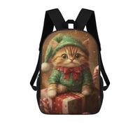 sinyumoney Christmas Cat Elf Gifts Mochila De Negocios Para Portátil, Mochila Unisex Informal Para Niñas, Niños Y Adolescentes 17inch