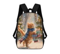 sinyumoney Christmas Cat Gifts Snowscape-2 Mochilas Infantiles Impresas En 3D De 17 Pulgadas. Mochila Escolar Informal Impresa En 3D Para Niños De Primaria Y Secundaria.