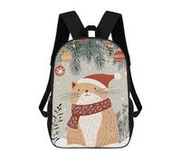 sinyumoney Christmas Cat Illustration Mochila Infantil Para Niñas Y Niños, Mochila De Día, Escuela Primaria, Perfecta Para La Vuelta Al Cole O Educación Física, Regalos Y Viajes 17inch