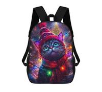 sinyumoney Christmas Cat Mochila De Moda Para Papelería, Impermeable, Informal, Para Hombres, Mujeres Y Adolescentes 17inch