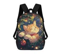 sinyumoney Christmas Cat Mochila Infantil Para Niñas Y Niños, Mochila De Día, Escuela Primaria, Perfecta Para La Vuelta Al Cole O Educación Física, Regalos Y Viajes 17inch