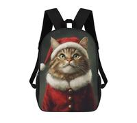 sinyumoney Christmas Cat Santa Costume Mochila Escolar Infantil De 17 Pulgadas Con Estampado 3D De Películas De Anime Para Niños, Mochila De Viaje, Mochila Escolar Infantil