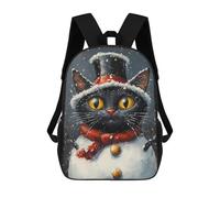 sinyumoney Christmas Cat Snowman Mochilas De 17 Pulgadas Para Niños, Mochilas Escolares Impresas En 3D Para Estudiantes De Primaria Y Secundaria, Para Niños Y Niñas.