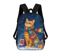 sinyumoney Christmas Cat with Presents-1 Mochila Escolar Infantil Impresa En 3D 17inch Mochilas De Moda Para Niños De Primaria Y Secundaria