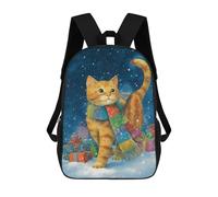 sinyumoney Christmas Cat with Presents-2 Mochilas Escolares Para La Escuela Secundaria, Preparatoria, Universidad Y Viajes Para Niños/niñas/adolescentes 17inch