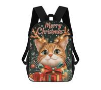 sinyumoney Christmas Cat with Reindeer Antlers Mochilas Escolares Mochilas Informales Mochilas De Día Bolsa Escolar Para Trabajo Y Viajes Para El Campus Viajes Al Aire Libre Deportes 17inch