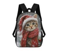 sinyumoney Christmas Cat with Santa Hat Mochila Escolar, Mochila De Viaje Para La Universidad, Mochilas Para Niñas Y Adolescentes 17inch