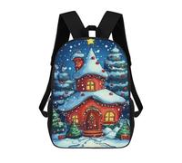sinyumoney Christmas Cottage Tree Mochila Escolar Impresa En 3D Mochilas Informales Para Niños Mochila Escolar Impresa En 3D Para Niños De Primaria Y Secundaria 17inch