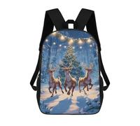 sinyumoney Christmas Deer Forest Scene 17inch Mochilas Escolares Impresas En 3D, Mochilas Escolares De Moda Para Niños De Primaria Y Secundaria