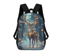 sinyumoney Christmas Deer in Forest Mochila De Peluche Con Dibujos Animados, Mochila 3D Para Niños, Bolsa Escolar, Idea De Regalo De Cumpleaños Para Niños Y Niñas 17inch