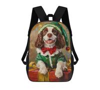 sinyumoney Christmas Dog Elf Costume Mochila Escolar, Mochila Informal, Mochila De Día, Mochila Escolar, Mochila De Trabajo, Mochila De Viaje Para Adolescentes, Niñas, Niños, Mujeres Y Hombres 17inch