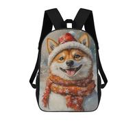 sinyumoney Christmas Dog Portrait-3 Mochila Escolar Infantil De 17 Pulgadas Con Estampado 3D De Películas De Anime Para Niños, Mochila De Viaje, Mochila Escolar Infantil