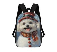 sinyumoney Christmas Dog Snowman Mochilas Impresas En 3D Para Niños 17inch Mochilas De Moda Informales Para El Día A Día, Bolsas De Viaje, Mochilas Informales Para Exteriores Para Niños Y Niñas