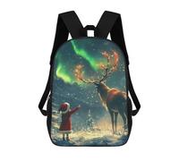 sinyumoney Christmas Eve Aurora Bore Mochila Escolar/de Negocios, Resistente, Para Portátil, Para La Escuela/trabajo/viajes 17inch