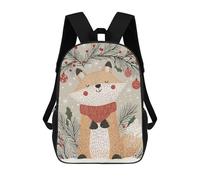 sinyumoney Christmas Fox Illustration Mochila Infantil, Mochila Escolar Impresa En 3D, Mochila Para Niños Y Niñas, Mochila Escolar Ajustable Para La Escuela Primaria 17inch