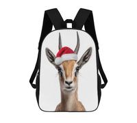 sinyumoney Christmas Gazelle with Santa Hat Mochila Escolar, Mochila De Viaje, Mochila Universitaria Para Niños/niñas/adolescentes 17inch