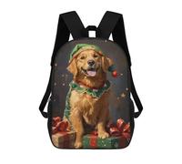 sinyumoney Christmas Golden Retriever Gifts Mochilas Infantiles Impresas En 3D De 17 Pulgadas. Mochila Escolar Informal Impresa En 3D Para Niños De Primaria Y Secundaria.