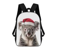 sinyumoney Christmas Koala with Santa Hat Mochila Infantil Para Niñas, Mochila Escolar 3D, Mochila Para Niños Pequeños, Mochila Informal De Día, Mochila Escolar De Moda 17inch