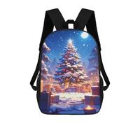 sinyumoney Christmas Night Village Scene Mochila Escolar Infantil De 17 Pulgadas, Impresa En 3D, Estilo Casual, Para Niños, Ideal Para Viajes, Como Mochila Escolar O Para Llevar Libros.