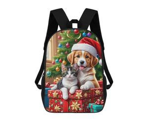 sinyumoney Christmas Pet Gift Scene Mochilas Escolares Mochilas Informales Mochilas De Día Bolsa Escolar Para Trabajo Y Viajes Para El Campus Viajes Al Aire Libre Deportes 17inch