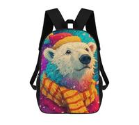 sinyumoney Christmas Polar Bear Art Print-1 Mochila Escolar Resistente Al Agua, Mochila Escolar De Negocios Para Hombres/mujeres 17inch