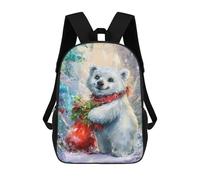 sinyumoney Christmas Polar Bear with Gifts Mochila Escolar Infantil De 17 Pulgadas, Mochila Escolar Impresa En 3D Para Niños De Primaria Y Secundaria