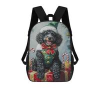 sinyumoney Christmas Poodle with Presents-7 Mochila Escolar/para Ordenador Portátil Para Colegio/trabajo/viajes Para Camping, Aventuras Al Aire Libre Y Viajes Diarios 17inch