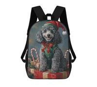 sinyumoney Christmas Poodle with Santa Hat Mochilas Escolares Para Ordenador, Ideales Para El Colegio/trabajo/viajes, Acampadas, Aventuras Al Aire Libre Y Viajes Diarios 17inch