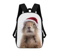 sinyumoney Christmas Prairie Dog with Santa Hat Mochila Para Niños, Adolescentes Y Estudiantes, Mochilas Para Niñas, Mochilas Para Niños Pequeños, Primaria Y Secundaria 17inch