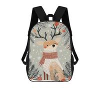 sinyumoney Christmas Reindeer Illustration Mochila Escolar Para Niñas Y Niños, Mochilas De Gran Capacidad, Mochilas Ligeras Para Niños Y Estudiantes 17inch
