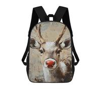 sinyumoney Christmas Reindeer Oil Painting Mochilas Infantiles Mochila Escolar Impresa En 3D Para Niños Mochilas De Viaje Bolsas Para Libros Para Niños 17inch Mochila Escolar