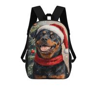 sinyumoney Christmas Rottweiler Portrait Mochila Escolar Grande Para Niños, Niñas, Adolescentes, Hombres Y Mujeres 17inch
