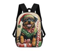sinyumoney Christmas Rottweiler with Presents -2 Mochilas Escolares Para La Escuela Secundaria, Preparatoria, Universidad Y Viajes Para Niños/niñas/adolescentes 17inch