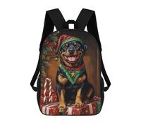 sinyumoney Christmas Rottweiler with Presents Mochila Escolar Informal Para El Día A Día, Para La Escuela, El Trabajo Y Los Viajes Para Hombres, Mujeres Y Adolescentes. 17inch