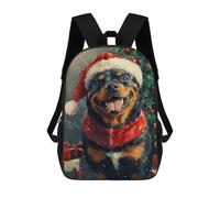 sinyumoney Christmas Rottweiler with Santa Hat 17inch Mochila Escolar Impresa En 3D Para Niños, Mochila Escolar Informal De Moda, Mochilas De Viaje Para Niños Y Estudiantes.