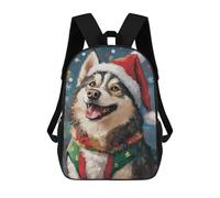 sinyumoney Christmas Siberian Husky Art Print Mochila Escolar Infantil De 17 Pulgadas, Mochila Escolar Impresa En 3D Para Niños De Primaria Y Secundaria