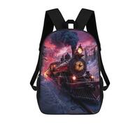 sinyumoney Christmas Train in The Mountains Mochila Escolar De Moda Para Estudiantes, Adecuada Para Niños Y Niñas, Mochila Informal Para Viajes Al Aire Libre, Esencial Para El Día A Día 17inch