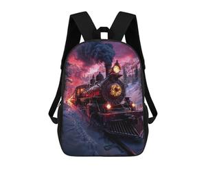 sinyumoney Christmas Train in The Mountains Mochila Escolar Infantil Impresa En 3D Para Niños, Mochila De Viaje De Alta Capacidad, Bolsas Para Libros, Mochila Escolar Infantil 17inch