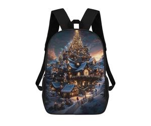 sinyumoney Christmas Village in The Mountains Mochila Escolar Resistente Al Agua, Mochila De Negocios Para Hombres, Mujeres Y Adolescentes 17inch