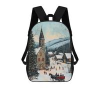 sinyumoney Christmas Village Painting Mochilas Infantiles Escolares Impresas En 3D, Mochilas Para Niños, Mochilas De Viaje Para Niños Y Niñas, Mochilas Escolares Para Niños 17inch