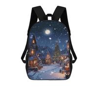 sinyumoney Christmas Village Snowfall Mochilas Escolares Mochila Escolar Ligera Mochila De Día Mochila Escolar Para La Universidad Para Niños/Niñas/Adolescentes 17inch
