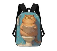 sinyumoney Chubby Cat on Toilet Mochilas Infantiles Escolares Impresas En 3D, Mochilas Para Niños, Mochilas De Viaje Para Niños Y Niñas, Mochilas Escolares Para Niños 17inch