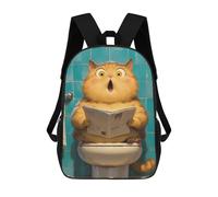 sinyumoney Chubby Cat Toilet Funny Mochila, Mochila Infantil, Mochila Escolar Para Estudiantes, Mochila Para Libros, Mochila Escolar Impresa En 3D Para Niños Y Niñas 17inch