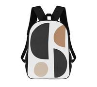 Sinyumoney Circles And Semicircles 1 Mochila escolar infantil de moda e informal, mochila impresa en 3D para niño, mochila grande, Rasgos geométricos 9, 17"